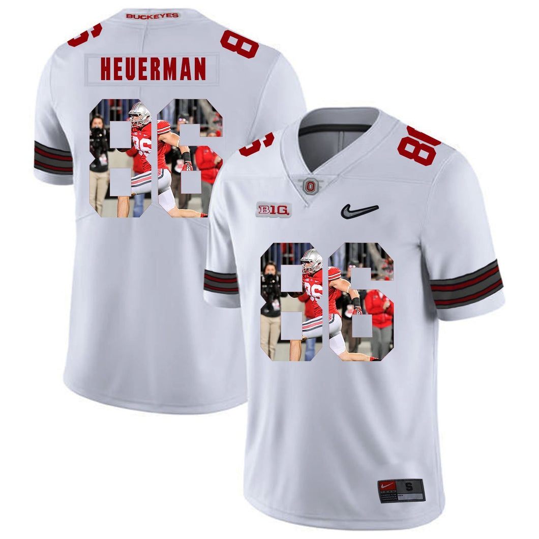 Ohio State Jeff Heuerman 86 Digital Art White 1 Football Jersey