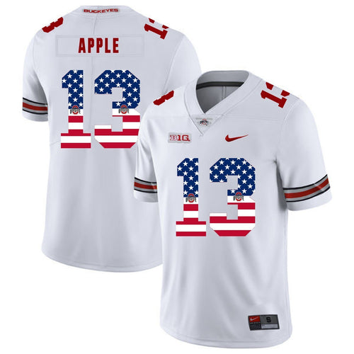 Ohio State Eli Apple 13 American Flag White 2 Football Jersey