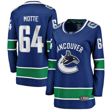 Load image into Gallery viewer, Tyler Motte Vancouver Canucks  Women's Home Breakaway Player Jersey - Blue NHL Women Jersey