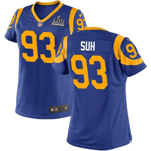 Women's Ndamukong Suh #93 Los Angeles Rams Super Bowl Liii Champions Patch 2019 - Royal