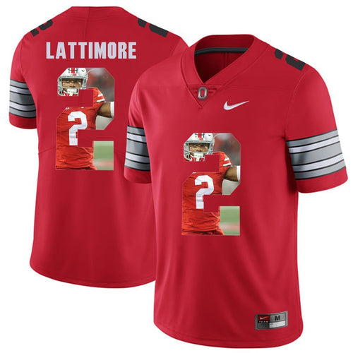 Ohio State Lattimore 2 Digital Art Red Football Jersey