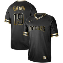 Load image into Gallery viewer, San Diego Padres Gwynn #19 Men Black Gold Edition Mlb Jersey