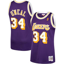 Load image into Gallery viewer, Shaquille O'neal Los Angeles Lakers Mitchell &amp; Ness 1996-97 Hardwood Classics Swingman Jersey – Purple