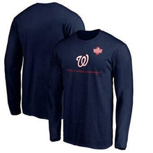Load image into Gallery viewer, Washington Nationals Majestic 2019 World Series Champions Rally Cap Long Sleeve T-Shirt - Navy MLB T-shirt