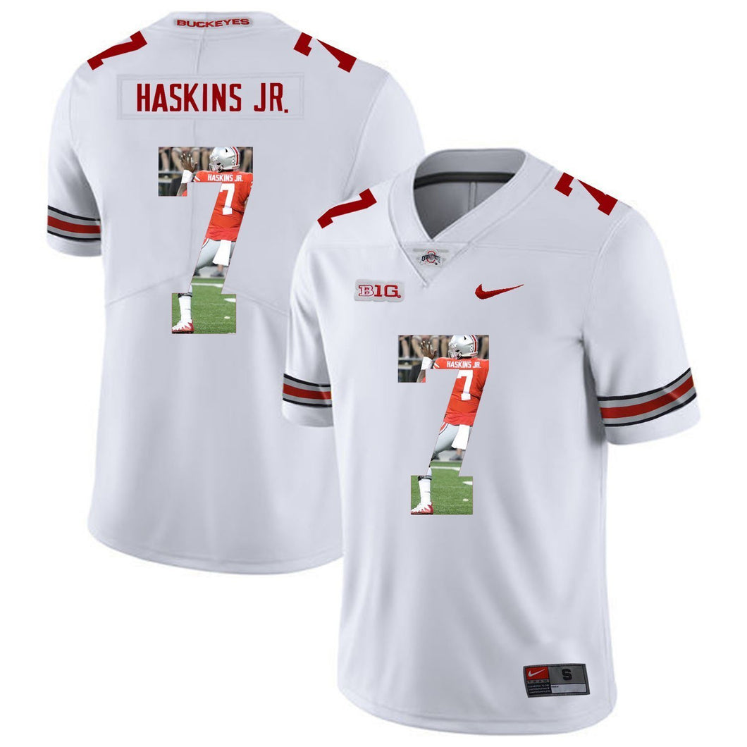 Ohio State Dwayne Haskins 7 Digital Art White 2 Football Jersey