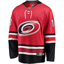 Load image into Gallery viewer, Ryan Dzingel Carolina Hurricanes Home Breakaway Player Jersey - Red NHL Jersey