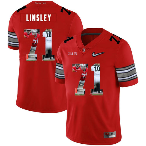 Ohio State Corey Linsley 71 Digital Art Red 1 Football Jersey