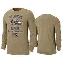Load image into Gallery viewer, Ravens 2019 Salute To Service Tan Long Sleeve T-Shirt NFL Long Sleeve