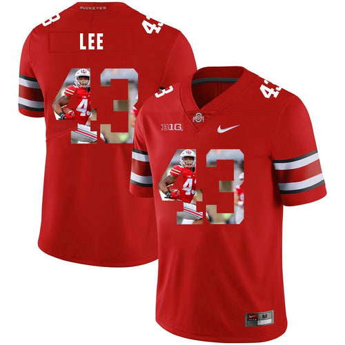 Ohio State Darron Lee 43 Digital Art Red 3 Football Jersey