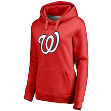 Load image into Gallery viewer, Washington Nationals Women's Team Color Primary Logo Pullover Hoodie - Red MLB Women Pullover Hoodie