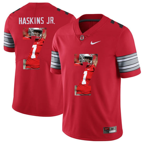 Ohio State Haskins Jr.7 Digital Art Red Football Jersey