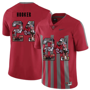 Ohio State Malik Hooker 24 Digital Art Red 2 Football Jersey