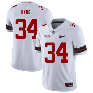 Ohio State Carlos Hyde 34 White Football Jersey