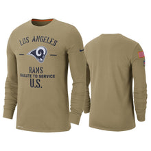 Load image into Gallery viewer, Rams 2019 Salute To Service Tan Long Sleeve T-Shirt NFL Long Sleeve
