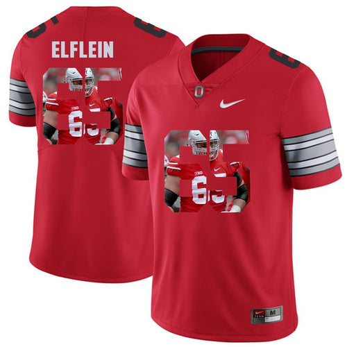 Ohio State Elflein 65 Digital Art Red Football Jersey