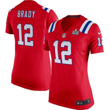 Load image into Gallery viewer, Super Bowl Merchandise Tom Brady New England Patriots Womens Super Bowl Lii Bound Game Jersey Red