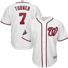 Load image into Gallery viewer, Trea Turner Washington Nationals Majestic 2019 World Series Bound Cool Base Player Jersey - White MLB Jersey