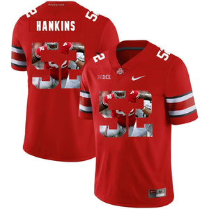 Ohio State Johnathan Hankins 52 Digital Art Red 3 Football Jersey