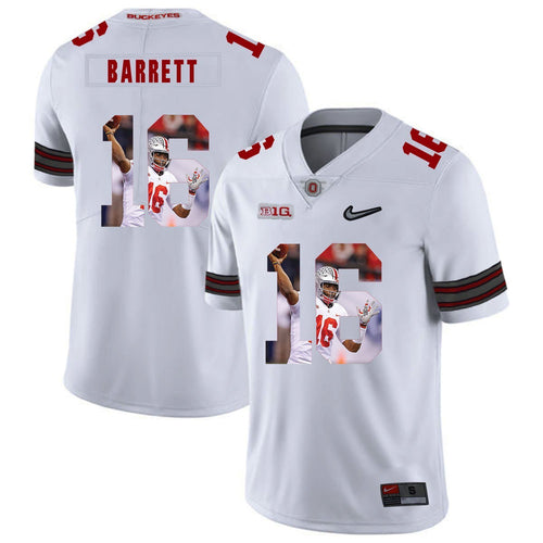 Ohio State J.T. Barrett 16 Digital Art White 1 Football Jersey