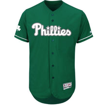 Load image into Gallery viewer, Rhys Hoskins Philadelphia Phillies St. Patrick's Day Flex Base Celtic Player Jersey – Green