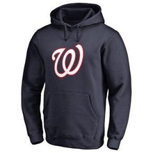 Load image into Gallery viewer, Washington Nationals Secondary Color Primary Logo Pullover Hoodie - Navy MLB Pullover Hoodie