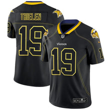 Load image into Gallery viewer, Vikings#19 Thielenlights Out Black Color Rush Limited Jersey - NFL Jersey