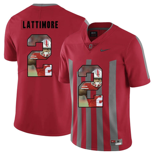 Ohio State Marshon Lattimore 2 Digital Art Red 2 Football Jersey