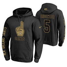 Load image into Gallery viewer, Teddy Bridgewater 5 Saints No.1 Fan Pullover Hoodie NFL Men's Hoodie