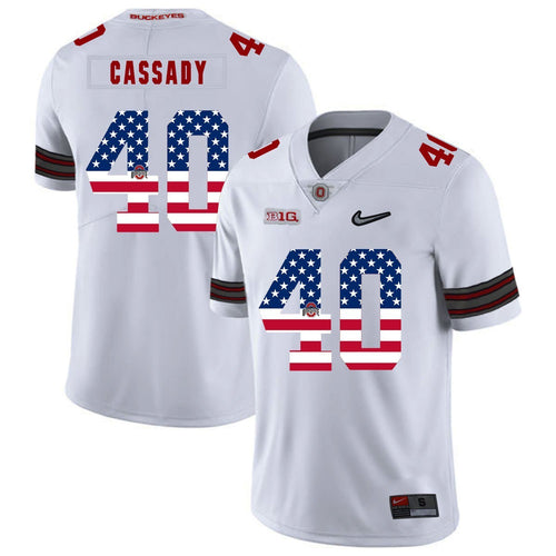 Ohio State Howard Cassady 40 American Flag White 1 Football Jersey