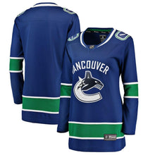 Load image into Gallery viewer, Vancouver Canucks  Women's Breakaway Home Jersey - Blue NHL Women Jersey