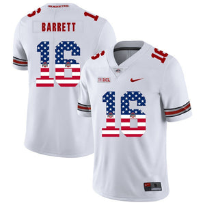 Ohio State J.T. Barrett 16 American Flag White 2 Football Jersey