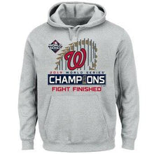 Load image into Gallery viewer, Washington Nationals  2019 World Series Champions Big &amp; Tall Locker Room Pullover Hoodie - Heather Gray MLB Pullover Hoodie