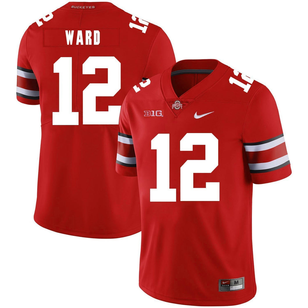 Ohio State Denzel Ward 12 Red 2 Football Jersey