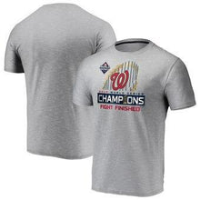 Load image into Gallery viewer, Washington Nationals  2019 World Series Champions Locker Room Space Dye T-Shirt - Gray MLB T-shirt