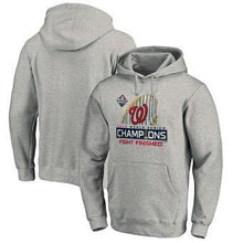 Load image into Gallery viewer, Washington Nationals  2019 World Series Champions Locker Room Pullover Hoodie - Gray MLB Pullover Hoodie