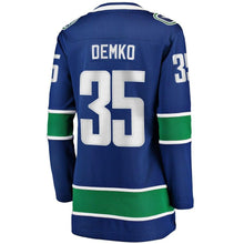 Load image into Gallery viewer, Thatcher Demko Vancouver Canucks  Women's Home Breakaway Player Jersey - Blue NHL Women Jersey