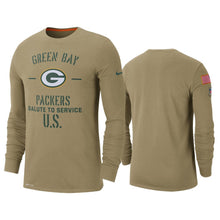 Load image into Gallery viewer, Packers 2019 Salute To Service Tan Long Sleeve T-Shirt NFL Long Sleeve