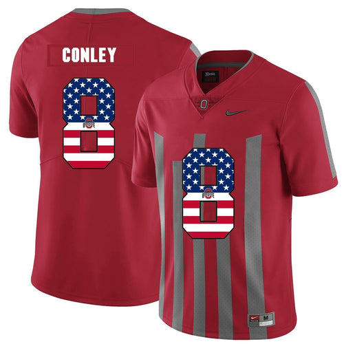 Ohio State Gareon Conley 8 American Flag Red 2 Football Jersey