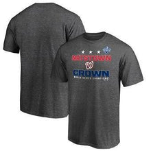 Load image into Gallery viewer, Washington Nationals Majestic 2019 World Series Champions Cut Off T-Shirt - Heather Charcoal MLB T-shirt