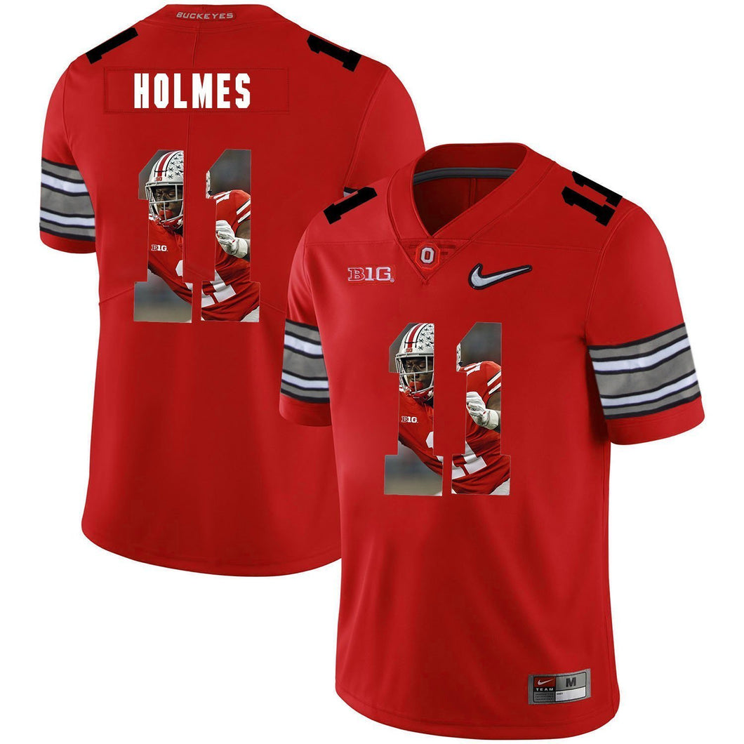 Ohio State Jalyn Holmes 11 Digital Art Red 1 Football Jersey