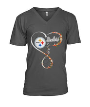 Load image into Gallery viewer, Pittsburgh-Steelers Love Collection T-Shirt 2018 - Guys V-Neck