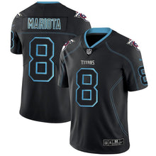 Load image into Gallery viewer, Titans #8 Mariotalights Out Black Color Rush Limited Jersey - NFL Jersey