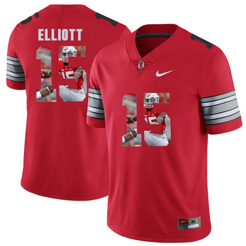 Ohio State Elliott 15 Digital Art Red Football Jersey