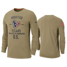 Load image into Gallery viewer, Texans 2019 Salute To Service Tan Long Sleeve T-Shirt NFL Long Sleeve