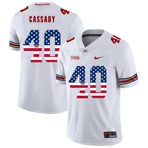 Ohio State Howard Cassady 40 American Flag White 2 Football Jersey