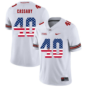 Ohio State Howard Cassady 40 American Flag White 2 Football Jersey