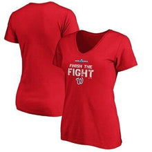 Load image into Gallery viewer, Washington Nationals Majestic Women's 2019 World Series Bound Authentic Collection V-Neck T-Shirt - Red MLB Women T-shirt