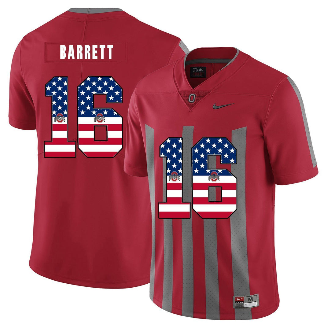 Ohio State J.T. Barrett 16 American Flag Red 2 Football Jersey