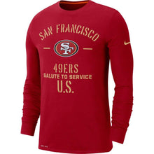 Load image into Gallery viewer, San Francisco 49Ers Nike 2019 Salute To Service Sideline Performance Long Sleeve Shirt - Scarlet - NFL Long Sleeve