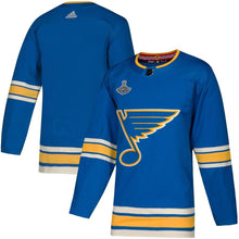 Load image into Gallery viewer, St. Louis Blues 2019 Stanley Cup Champions Alternate Patch Jersey - Blue NHL Jersey